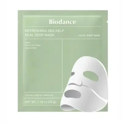Заспокійлива гідрогелева маска з водоростями Biodance Refreshing Sea Kelp Real Deep Mask Зображення