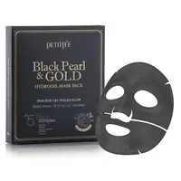 Гідрогелева маска для обличчя з золотом і чорними перлами Petitfee Black Pearl & Gold Hydrogel Mask Pack 5 шт Зображення