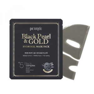Гідрогелева маска для обличчя з золотом і чорними перлами Petitfee Black Pearl & Gold Hydrogel Mask Pack 5 шт Зображення