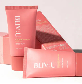 Колагеновий сонцезахисний крем із пептидами BLIV:U Collagen Bouncing Sunscreen SPF50+PA++++ 50 мл Зображення