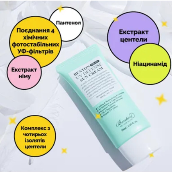 Охолоджувальний сонцезахисний крем Benton Air Fit UV Defense Sun Cream SPF50+ PA++++ 50 мл Зображення