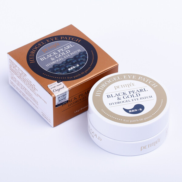 Гидрогелевые патчи с золотом и черным жемчугом Petitfee & Koelf Black Pearl & Gold Hydrogel Eye Patch Изображение