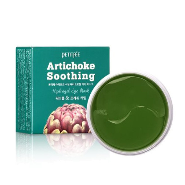 Гидрогелевые успокаивающие патчи для глаз с экстрактом артишока Petitfee Artichoke Soothing Eye Mask Изображение