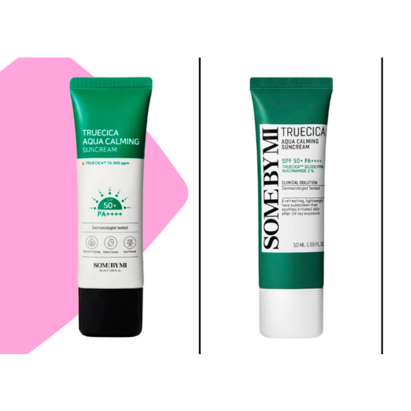Сонцезахисний крем з комплексом центели Some By Mi Truecica Aqua Calming Sun Cream SPF50+ PA++++ Зображення